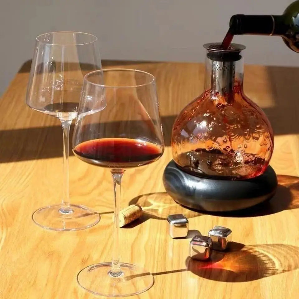 Nordic Style Burgundy Crystal Red Wine Glass Handmade Lead-Free Goblet Grape Glass Premium Home Barware