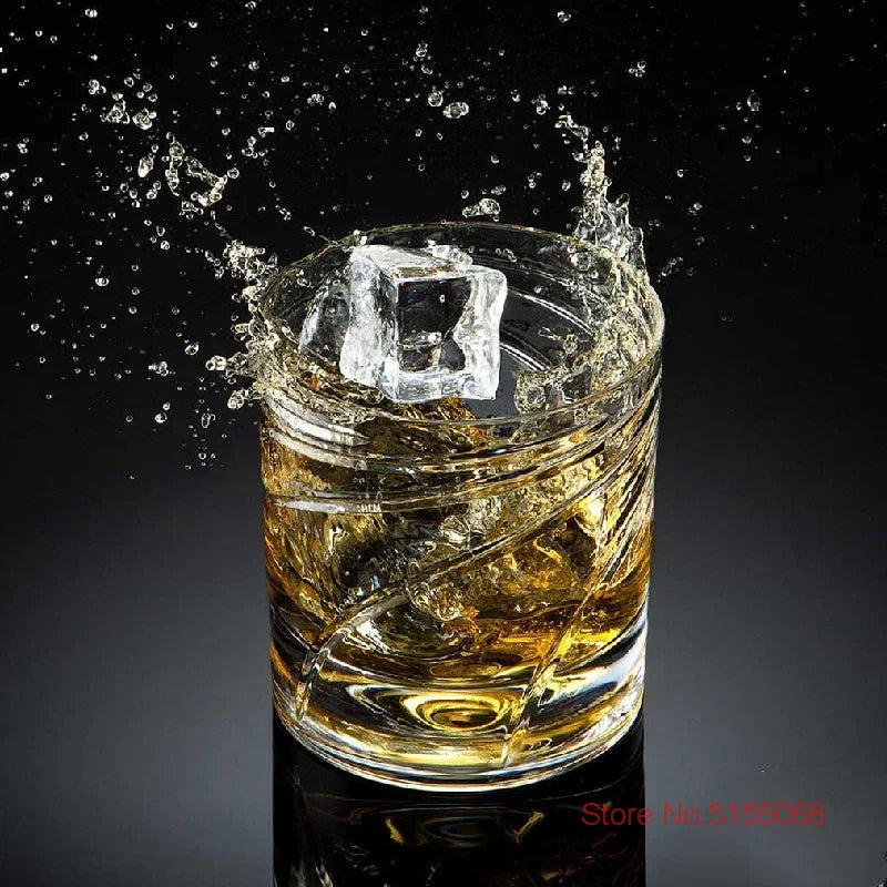 Germany Latest Design Rotating Glass Whiskey Old Fashioned Glass Stable Revolve Release Pressure Whisky Tumbler Crystal Wine Cup