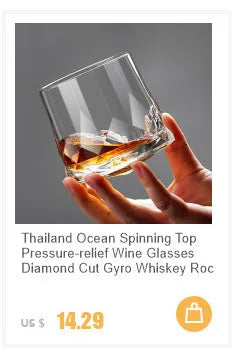 Germany Latest Design Rotating Glass Whiskey Old Fashioned Glass Stable Revolve Release Pressure Whisky Tumbler Crystal Wine Cup