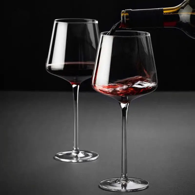 Nordic Style Burgundy Crystal Red Wine Glass Handmade Lead-Free Goblet Grape Glass Premium Home Barware