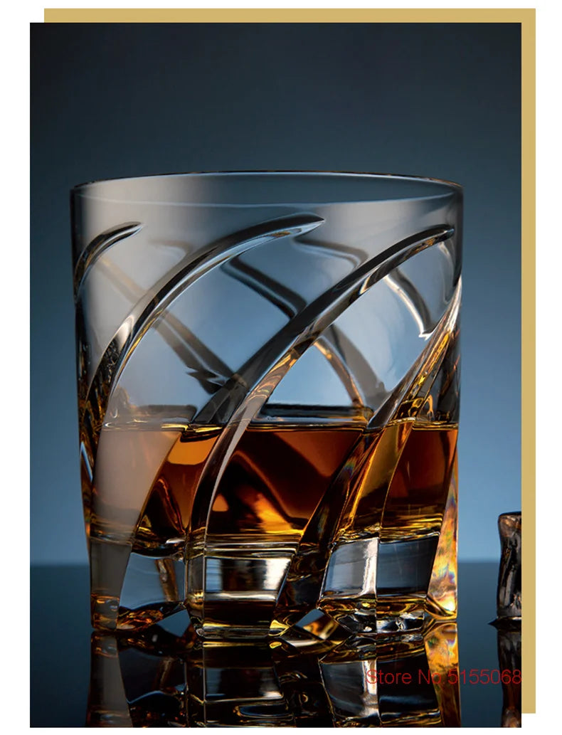 Germany Latest Design Rotating Glass Whiskey Old Fashioned Glass Stable Revolve Release Pressure Whisky Tumbler Crystal Wine Cup