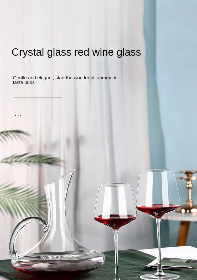 Nordic Style Burgundy Crystal Red Wine Glass Handmade Lead-Free Goblet Grape Glass Premium Home Barware