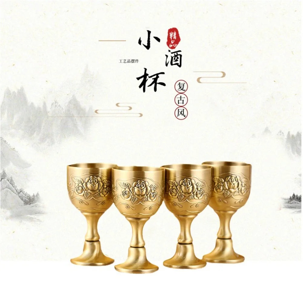 High Quality Large Goblet European-style Antique Bronze Drinkware Metal Wine Glass White Wine Cup