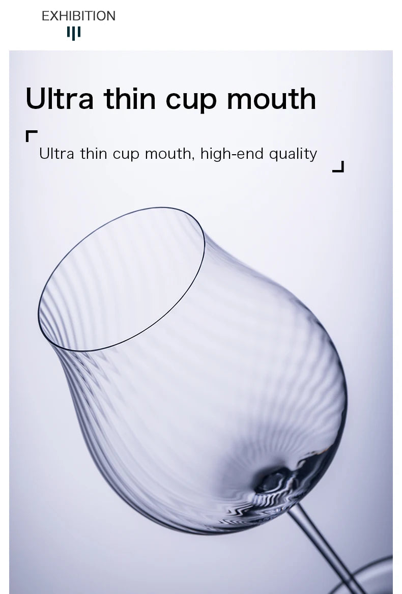 CRISON PREMIUM High end Crystal Glass Handmade Red Wine Glass Burgundy High Beauty Wine High footed Glass