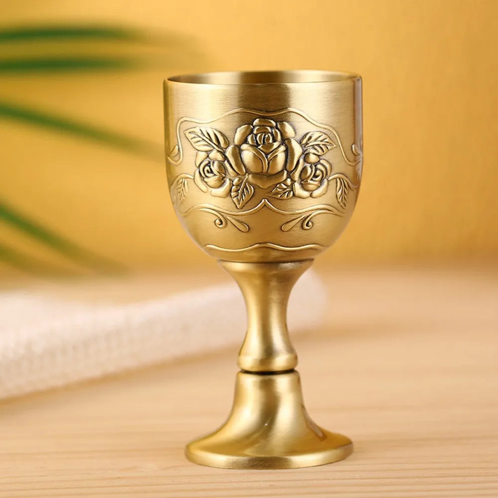 High Quality Large Goblet European-style Antique Bronze Drinkware Metal Wine Glass White Wine Cup