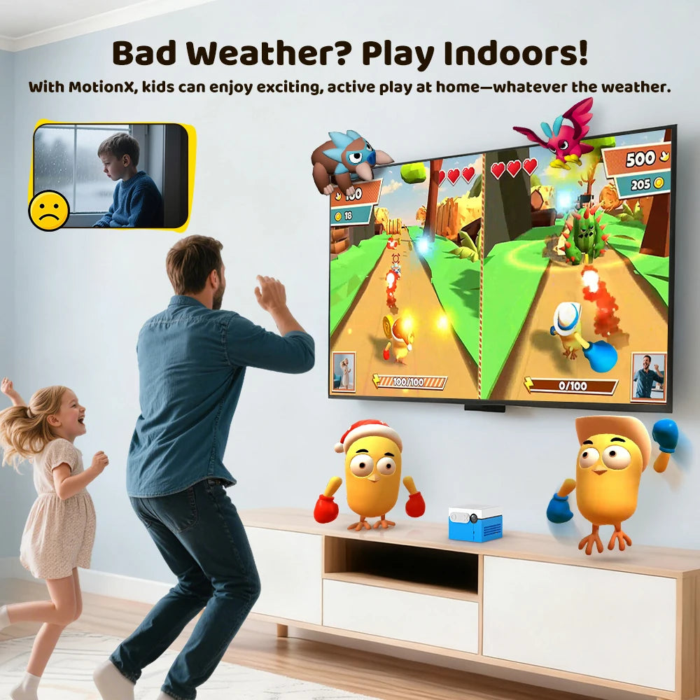 KINHANK MotionX Gaming Console For Kids & Families,Monthly Updat,No Controllers Plug & Play Indoor Motion-Controlled Game System