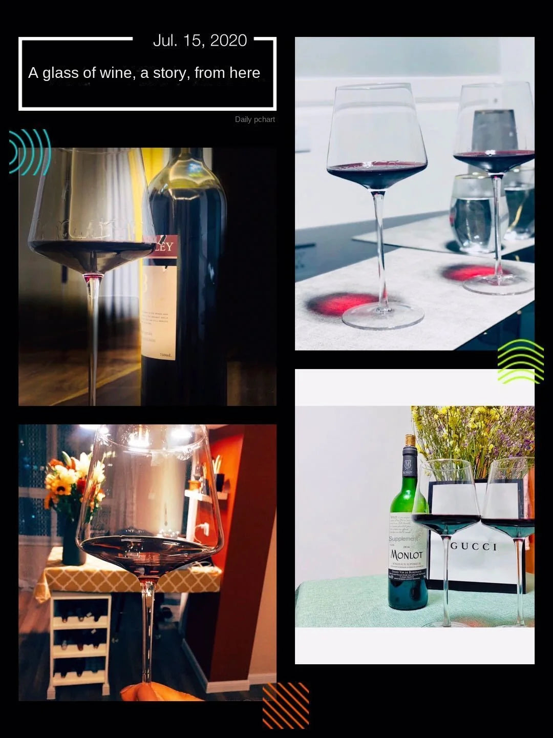 Nordic Style Burgundy Crystal Red Wine Glass Handmade Lead-Free Goblet Grape Glass Premium Home Barware