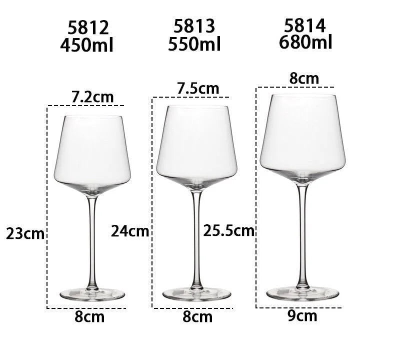 Nordic Style Burgundy Crystal Red Wine Glass Handmade Lead-Free Goblet Grape Glass Premium Home Barware