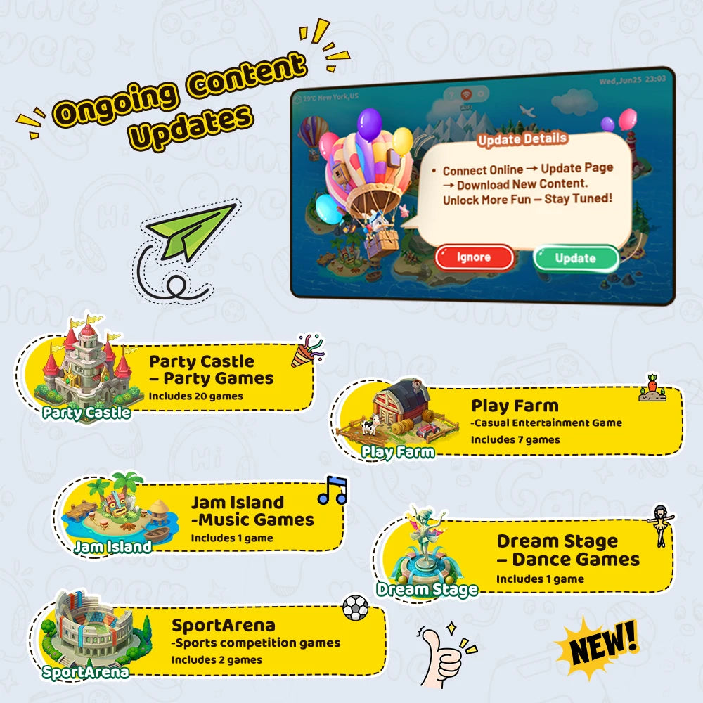 KINHANK MotionX Gaming Console For Kids & Families,Monthly Updat,No Controllers Plug & Play Indoor Motion-Controlled Game System