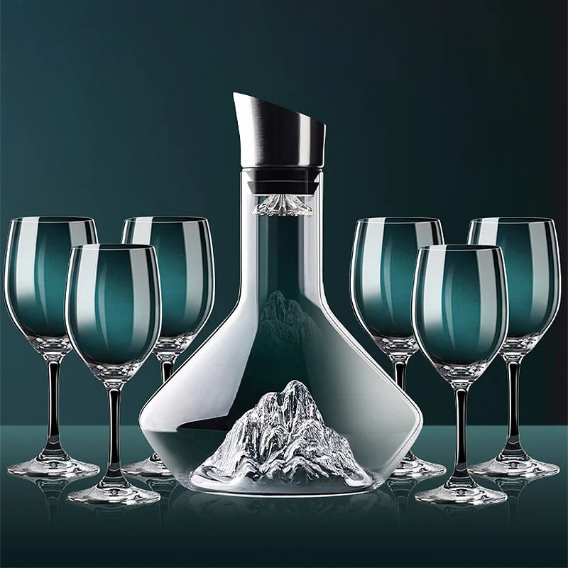 Iceberg Decanter Red Wine Glass Household Light Luxury High-end Wine Set Grape Crystal Glass Wine Jug European Style