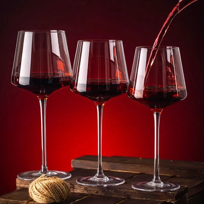 Nordic Style Burgundy Crystal Red Wine Glass Handmade Lead-Free Goblet Grape Glass Premium Home Barware