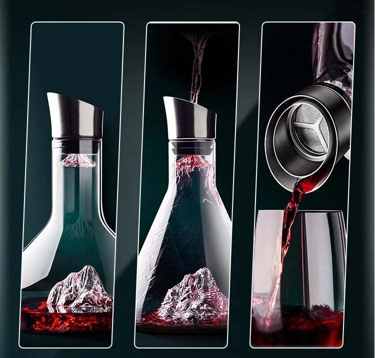 Iceberg Decanter Red Wine Glass Household Light Luxury High-end Wine Set Grape Crystal Glass Wine Jug European Style