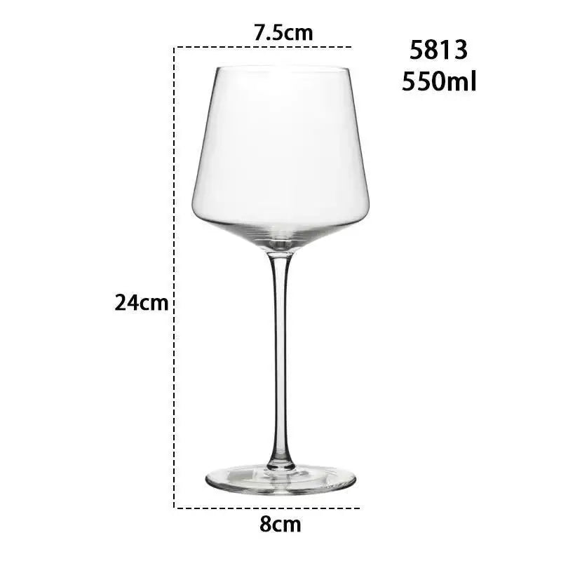 Nordic Style Burgundy Crystal Red Wine Glass Handmade Lead-Free Goblet Grape Glass Premium Home Barware