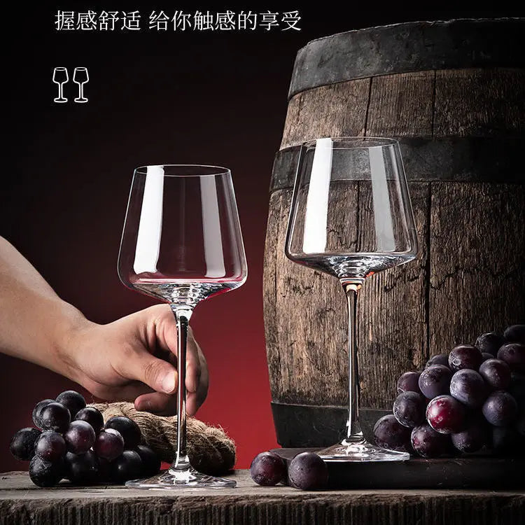 Nordic Style Burgundy Crystal Red Wine Glass Handmade Lead-Free Goblet Grape Glass Premium Home Barware