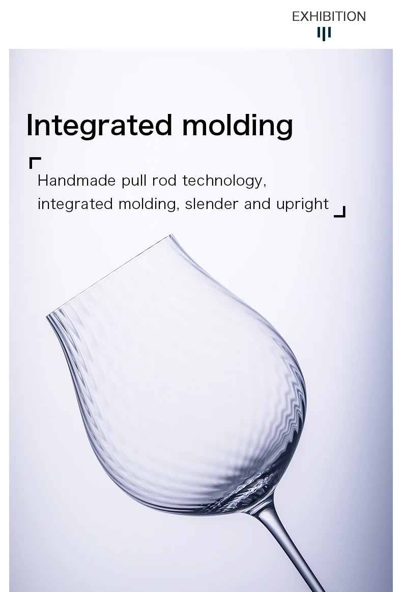 CRISON PREMIUM High end Crystal Glass Handmade Red Wine Glass Burgundy High Beauty Wine High footed Glass