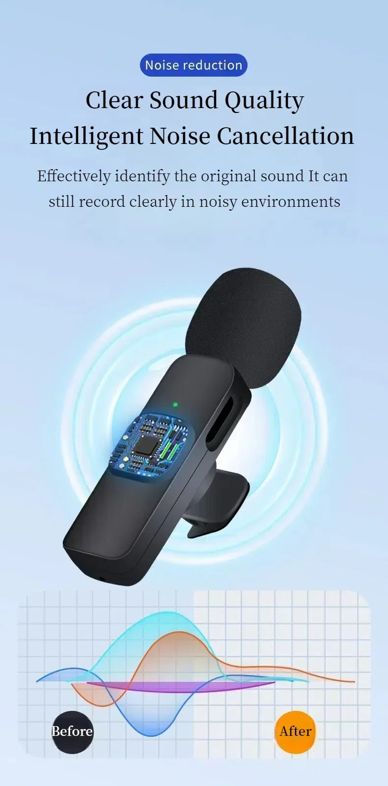 K1 Lavalier Microphone for Phone Android Video Game Audio Smart Recording Pickup Wireless Microphone