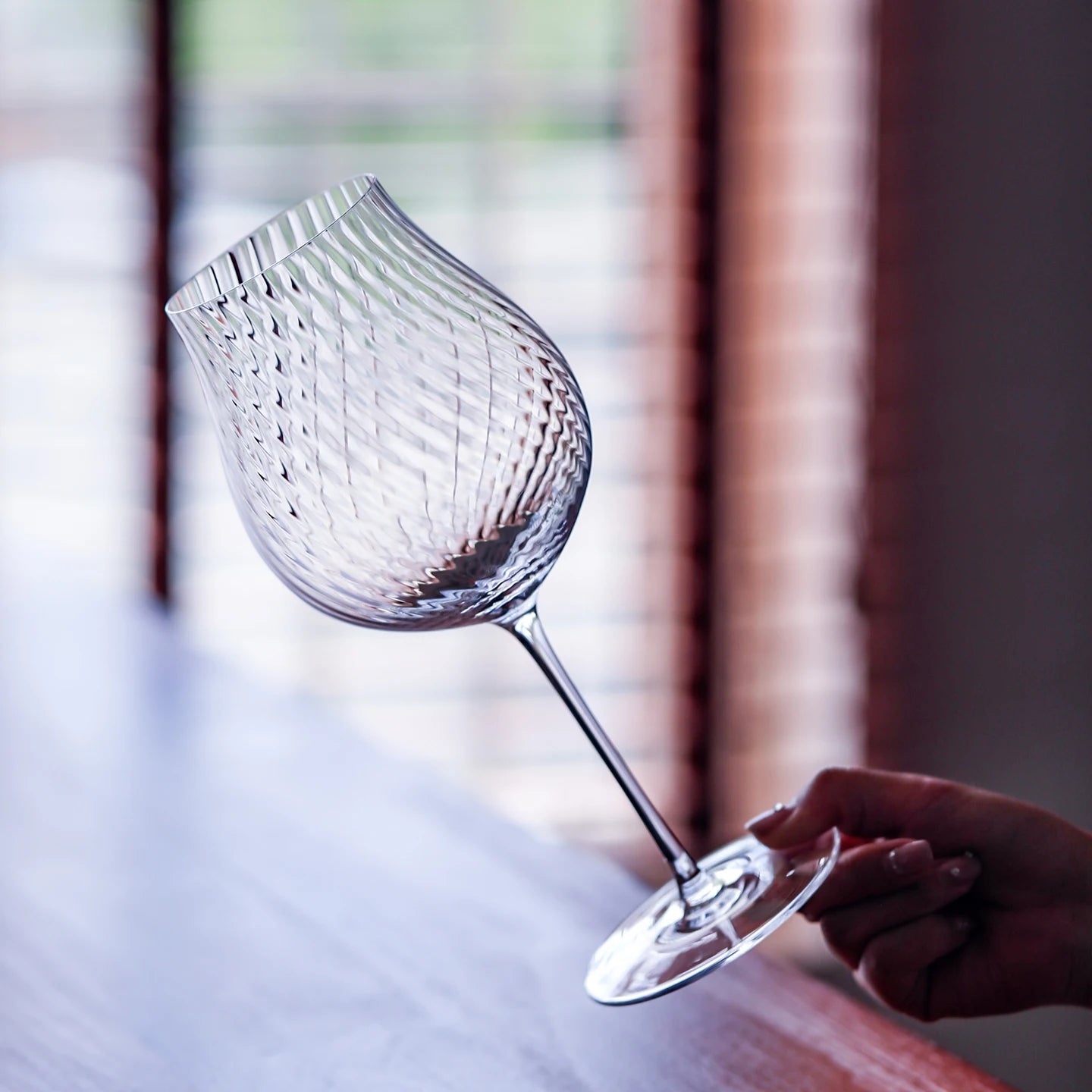 CRISON PREMIUM High end Crystal Glass Handmade Red Wine Glass Burgundy High Beauty Wine High footed Glass