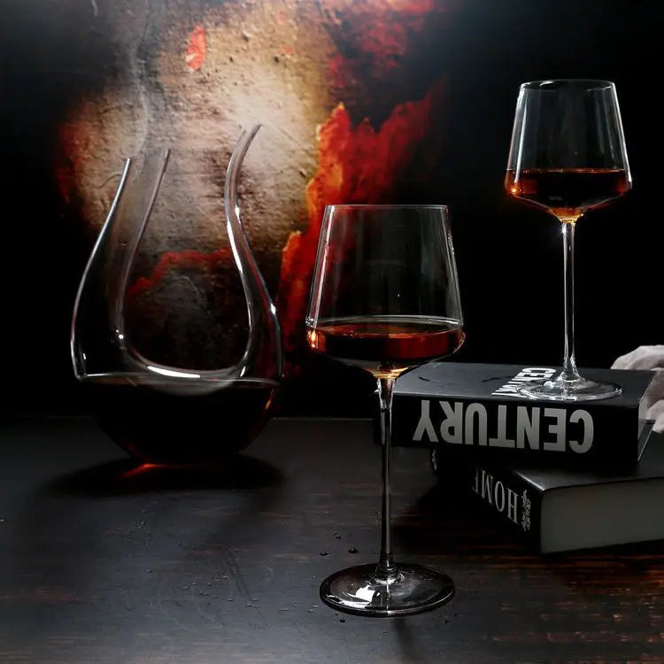 Nordic Style Burgundy Crystal Red Wine Glass Handmade Lead-Free Goblet Grape Glass Premium Home Barware