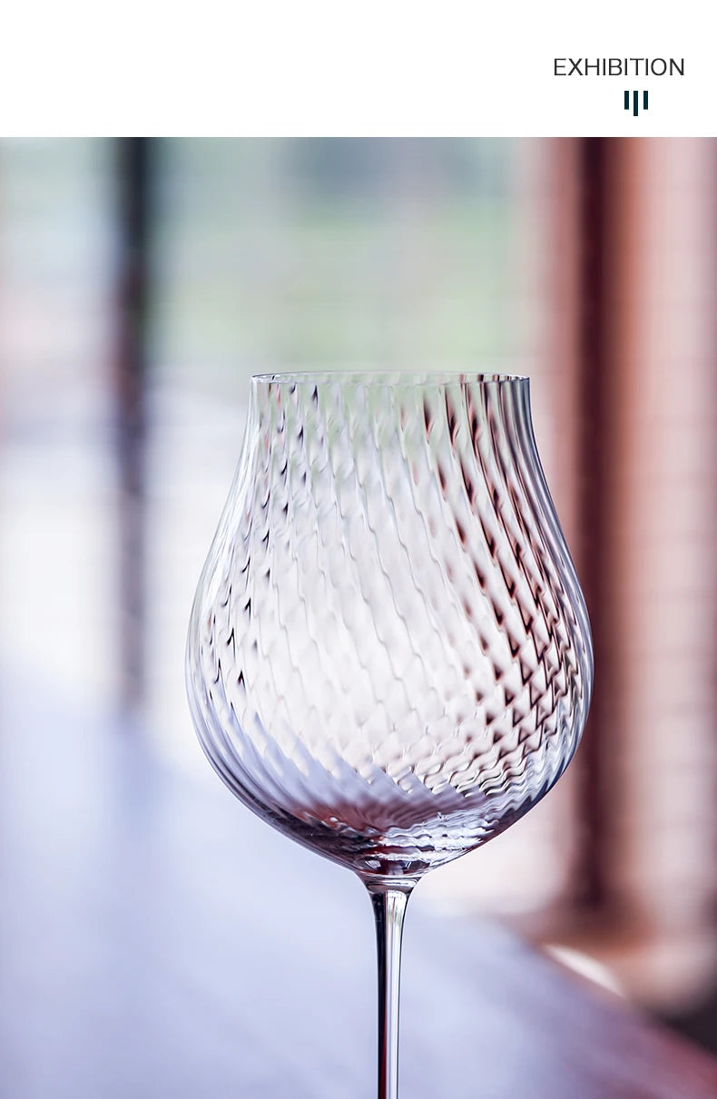 CRISON PREMIUM High end Crystal Glass Handmade Red Wine Glass Burgundy High Beauty Wine High footed Glass