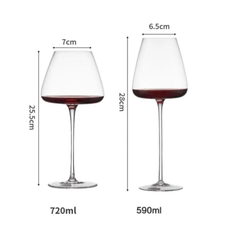 720ml Large European Wine Glasses Burgundy Clear Red Wine Glasses High Value Crystal Glass Grape Champagne Glasses High Capacity