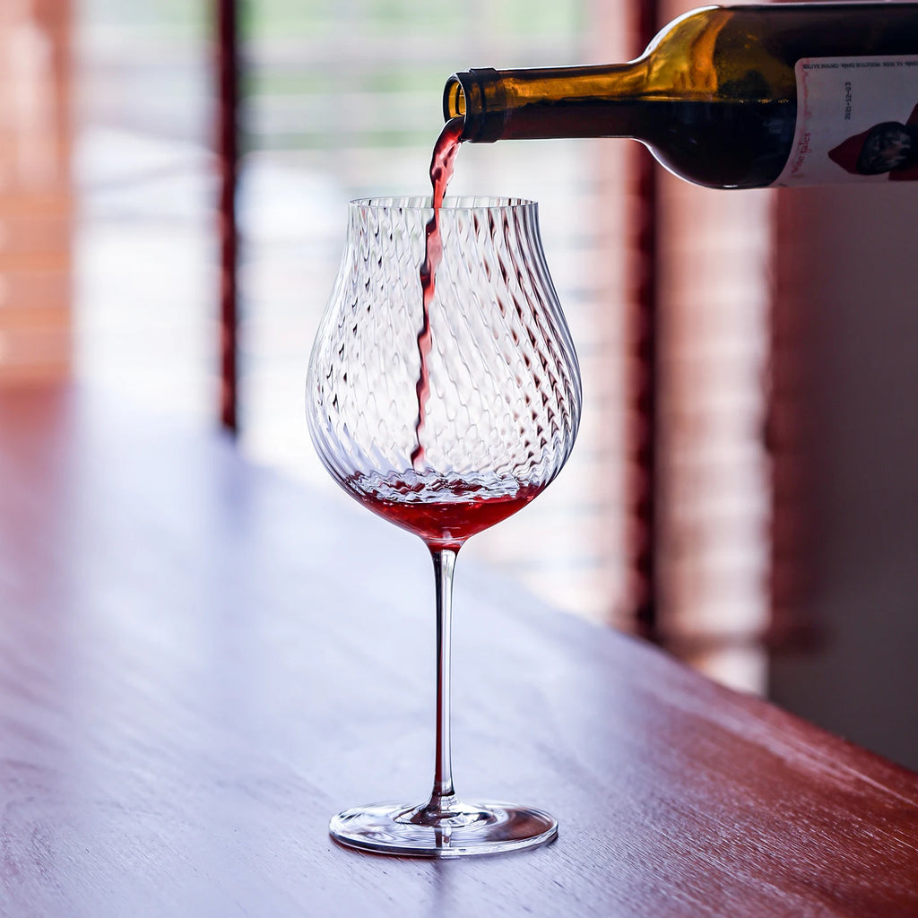 CRISON PREMIUM High end Crystal Glass Handmade Red Wine Glass Burgundy High Beauty Wine High footed Glass