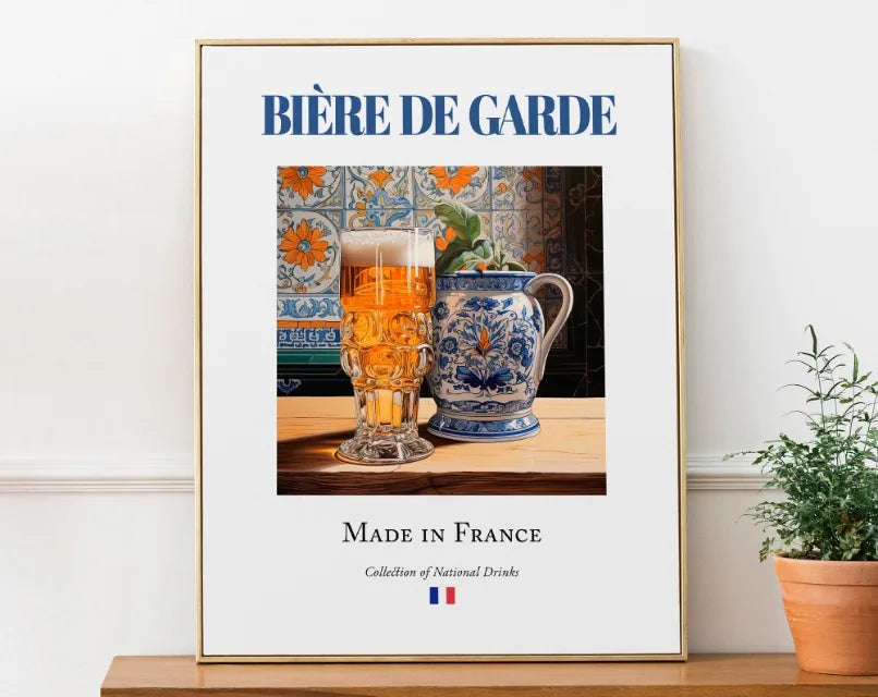 Bière De Garde Alsace Riesling Traditional Gironde Beverage Poster Canvas Painting Wall Art Picture for Room Kitchen Bar Decor