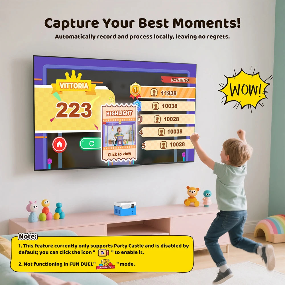 KINHANK MotionX Gaming Console For Kids & Families,Monthly Updat,No Controllers Plug & Play Indoor Motion-Controlled Game System