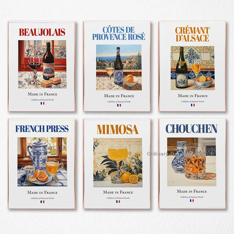 Bière De Garde Alsace Riesling Traditional Gironde Beverage Poster Canvas Painting Wall Art Picture for Room Kitchen Bar Decor