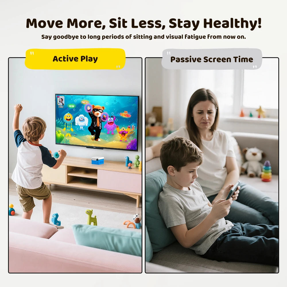 KINHANK MotionX Gaming Console For Kids & Families,Monthly Updat,No Controllers Plug & Play Indoor Motion-Controlled Game System