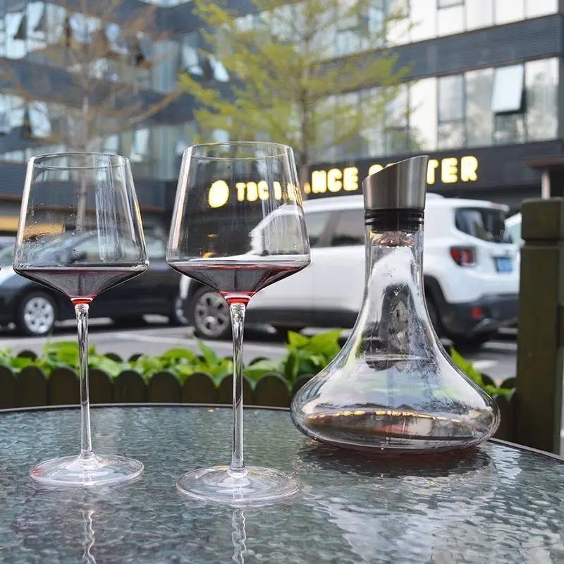 Nordic Style Burgundy Crystal Red Wine Glass Handmade Lead-Free Goblet Grape Glass Premium Home Barware