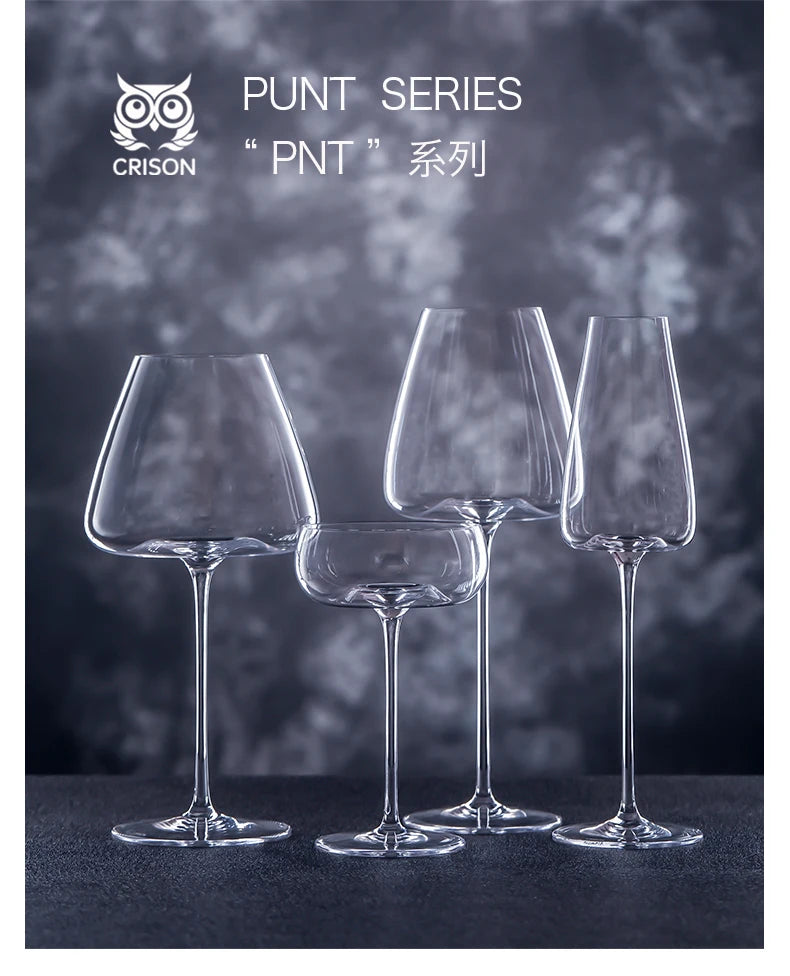 CRISON PNT01 Ultra-Thin Handmade Crystal Red Wine Glass for Riesling Burgundy - Premium Quality Home Wine Glass