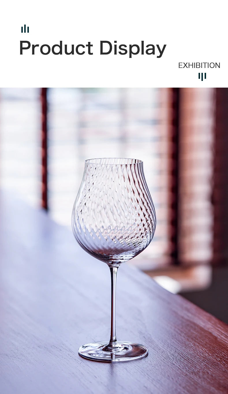 CRISON PREMIUM High end Crystal Glass Handmade Red Wine Glass Burgundy High Beauty Wine High footed Glass